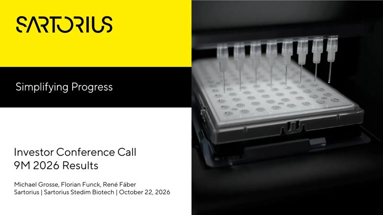 Couverture de la présentation de Sartorius Stedim Biotech