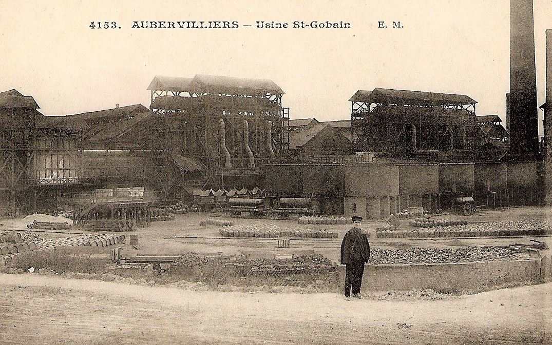 L’usine Saint-Gobain d’Aubervilliers sur une carte postale ancienne
